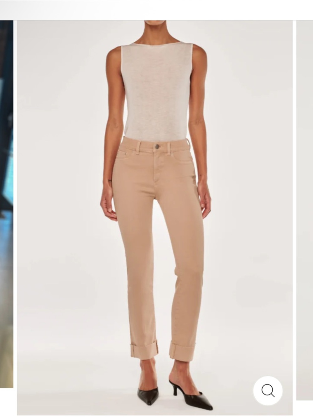 NWT DL1961 mid rise straight Mara in almond cuffed size 25 soft stretch